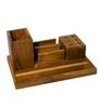 Brown Wooden Hamilton Table Desk Organizer