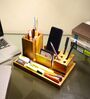 Brown Wooden Hamilton Table Desk Organizer