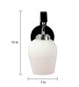 Brown Wooden Wall Lamp with Frosted Glass Shade