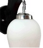 Brown Wooden Wall Lamp with Frosted Glass Shade