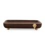 Brown Wooden With Metal Stand Snack Tray