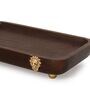 Brown Wooden With Metal Stand Snack Tray