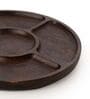 Brown Wooden With Sections Snack Tray