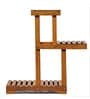 Brown Wooden Zig Zag Shape Planter Stand