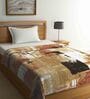 Brown Abstract Wool 1000 GSM Single Bed Blanket