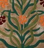 Buy Brown Floral Wool and Art Silk 4 ft x 6 ft Hand Tufted Carpet
