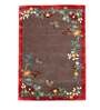 Buy Brown Floral Wool and Art Silk 4 ft x 6 ft Hand Tufted Carpet