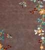 Buy Brown Wool And Art Silk Floral 5 x 7 Feet Hand Tufted Carpet