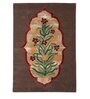 Buy Brown Wool And Art Silk  Floral 5 x 7 Feet Hand Tufted Carpet