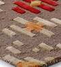 Buy Brown Abstract Wool and Art Silk 4 ft x 6 ft Hand Tufted Carpet