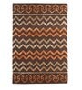 Buy Brown Abstract Wool and Art Silk 4 ft x 6 ft Hand Tufted Carpet