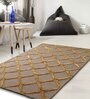 Buy Brown Wool And Art Silk Geometric 5 x 7 Feet Hand Tufted Carpet