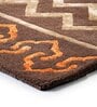 Buy Brown Wool And Art Silk Abstract 5 x 7 Feet Hand Tufted Carpet