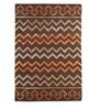 Buy Brown Wool And Art Silk Abstract 5 x 7 Feet Hand Tufted Carpet
