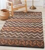 Buy Brown Wool And Art Silk  Geometric 6 x 8 Feet Hand Tufted Carpet