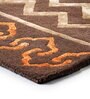 Buy Brown Wool And Art Silk  Geometric 6 x 8 Feet Hand Tufted Carpet