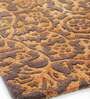 Buy Brown Persian Wool and Art Silk 4 ft x 6 ft Hand Tufted Carpet