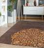 Buy Brown Wool And Art Silk Vintage 5 x 7 Feet Hand Tufted Carpet