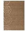 Brown Abstract Blended Wool 6 ft x 9 ft Hand Tufted Carpet
