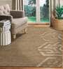Brown Abstract Blended Wool 6 ft x 9 ft Hand Tufted Carpet