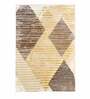 Buy Brown Wool and Viscose Geometrical 4 x 6 Feet Hand Tufted Carpet