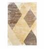 Buy Brown Wool and Viscose Geometrical 6 x 8 Feet Hand Tufted Carpet