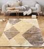 Buy Brown Wool and Viscose Geometrical 5 x 7 Feet Hand Tufted Carpet