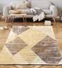 Buy Brown Wool and Viscose Geometrical 6 x 8 Feet Hand Tufted Carpet