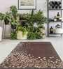 Buy Brown Wool and Viscose Floral 6 x 8 Feet Hand Tufted Carpet