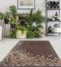 Buy Brown Wool and Viscose Abstract 5 x 7 Feet Hand Tufted Carpet