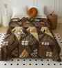 Brown Wool Floral 210 GSM Double Bed woolen blanket