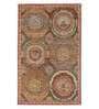Brown Floral Wool 5 ft x 7 ft Hand Tufted Carpet