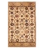 Brown Wool Floral 5 x 8 Feet Hand Tufted Carpet