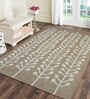 Brown Floral Wool Hand Tufted 4 x 6 Feet Carpet