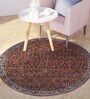 Brown Solid Wool 6 ft x 6 ft Hand Tufted Round Carpet