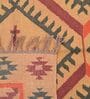 Brown Wool & Jute Geometric 96 x 60 Inches Hand Woven Dhurries