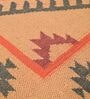 Brown Wool & Jute Geometric 96 x 60 Inches Hand Woven Dhurries