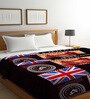 Brown Abstract Wool 600 GSM Double Bed Blanket