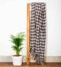 Brown Woven Cotton Checkered 50X60 Inches Throw