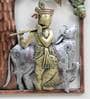 Wrought Iron Lord Krishna Wall Art In Brown