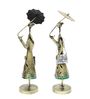 Brown Wrought Iron Figurine Set Of 2