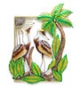 Brown Metal Led Coconut Tree Frame With Heron Wall Art