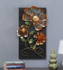 Wrought Iron Leaf Panel Wall Art In Brown