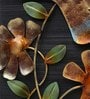 Wrought Iron Leaf Panel Wall Art In Brown