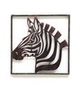 Wrought Iron Zebra Frame In Brown With Led Wall Art