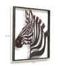 Wrought Iron Zebra Frame In Brown With Led Wall Art