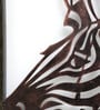 Wrought Iron Zebra Frame In Brown With Led Wall Art