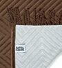 Brown Zig-Zag Velvet 1 Seater Sofa Cover (Pack of 4)