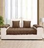 Brown Zig-Zag Velvet 2 Seater Sofa Cover (Pack of 5)