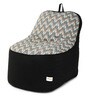 Brown Zigzag Print Lounger XXXL Bean Bag With Beans in Multi Colour